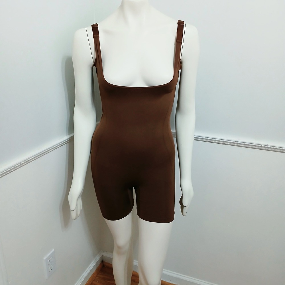 COOSHAPE Brown Seamless Open Bust Shapewear Bodysuit XXL New‎ With Tags